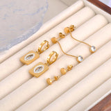 Geometric CZ Party Earrings Set of 3 Pairs for Women