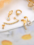 3 Pair/Set CZ Crystal Earrings 18K Stainless Steel Jewelry E23195