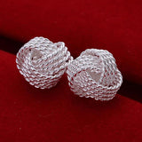 925 Sterling Silver Soft Winding Stud Earrings for Women Wedding Engagement