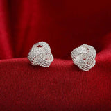 925 Sterling Silver Soft Winding Stud Earrings for Women Wedding Engagement