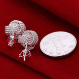 925 Sterling Silver Soft Winding Stud Earrings for Women Wedding Engagement