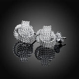 925 Sterling Silver Soft Winding Stud Earrings for Women Wedding Engagement