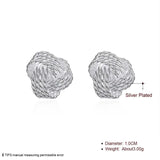925 Sterling Silver Soft Winding Stud Earrings for Women Wedding Engagement