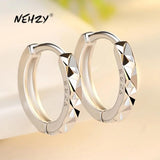 925 Silver Needle Starry Carved Retro Earrings
