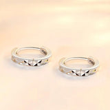 925 Silver Needle Starry Carved Retro Earrings