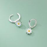 925 Sterling Silver Vintage Daisy Earrings for Women Girl Jewelry