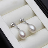 Freshwater Pearl Earrings, 925 Silver, Wedding Gift