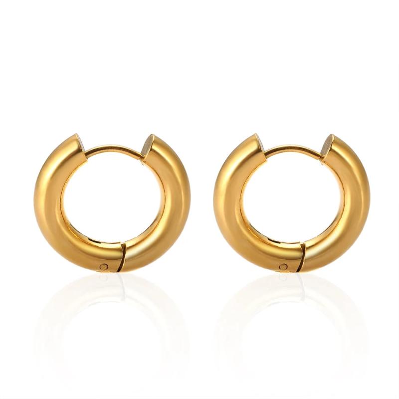 Stainless Steel Geometric Round Hoop Earrings Silver Mixed