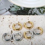 Stainless Steel Geometric Round Hoop Earrings Silver Mixed