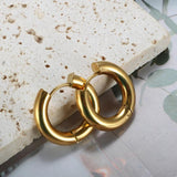 Stainless Steel Geometric Round Hoop Earrings Silver Mixed
