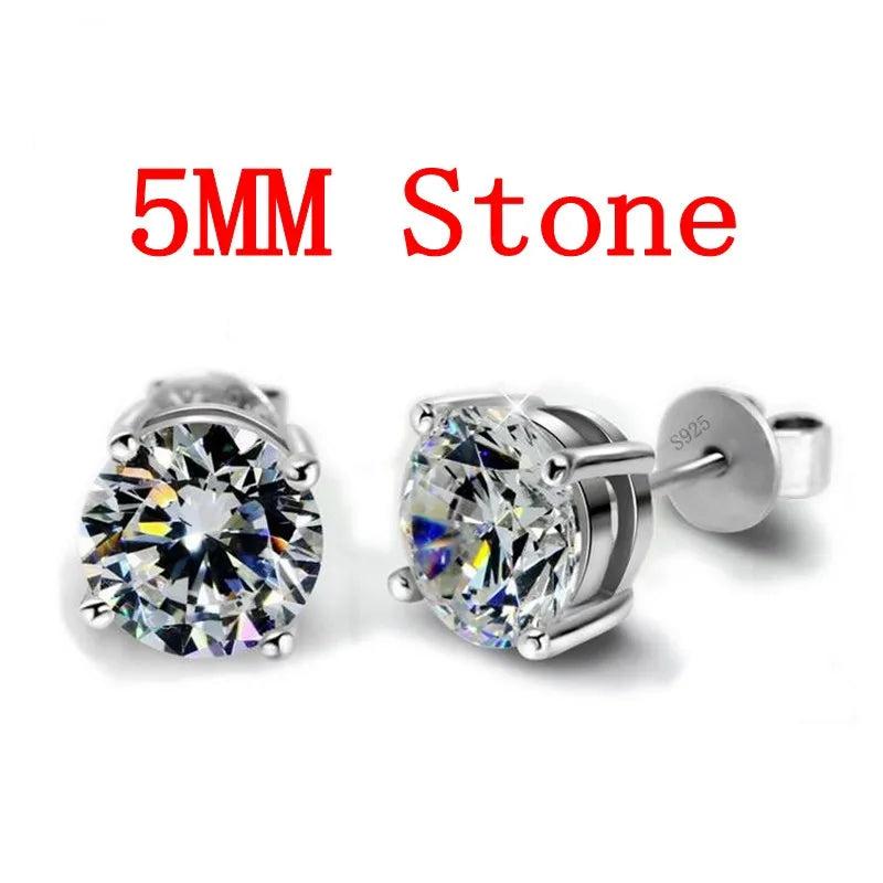Lab Diamond Stud Earrings 925 Sterling Silver Jewelry