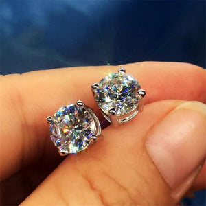 Lab Diamond Stud Earrings 925 Sterling Silver Jewelry