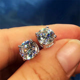 Lab Diamond Stud Earrings 925 Sterling Silver Jewelry
