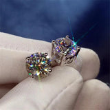 Lab Diamond Stud Earrings 925 Sterling Silver Jewelry