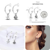 Star Moon Hoop Earrings 925 Silver Wedding Gift