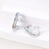 925 Silver Hoop Earring Ladybug Colorful Stud Jewelry Gift