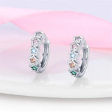 925 Silver Hoop Earring Ladybug Colorful Stud Jewelry Gift