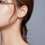 925 Silver Feather Stud Earrings for Women Girls Gift Jewelry