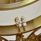 925 Silver Plated Zircon Earrings French Style Jewelry
