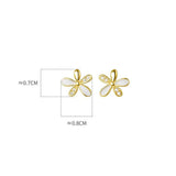 925 Silver Flower Engagement Earrings with Zircon Pave Studs