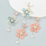 Resin Flower Butterfly Drop Earrings Women's Charm Dangle Earrings