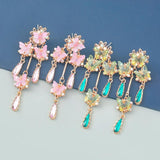 Resin Flower Butterfly Drop Earrings Women's Charm Dangle Earrings