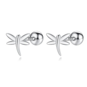 925 Silver Insect Dragonfly Stud Earrings For Girls DG0179