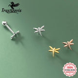925 Silver Insect Dragonfly Stud Earrings For Girls DG0179