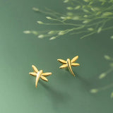 925 Silver Insect Dragonfly Stud Earrings For Girls DG0179