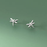 925 Silver Insect Dragonfly Stud Earrings For Girls DG0179