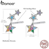 925 Sterling Silver Star Stud Earrings Engagement Jewelry