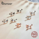 925 Sterling Silver Star Stud Earrings Engagement Jewelry