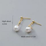 925 Silver Punk Gothic Link Chain Pearl Tassel Earrings