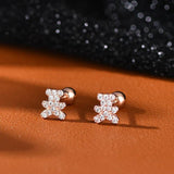 925 Sterling Silver Mini Bear Stud Earrings for Women