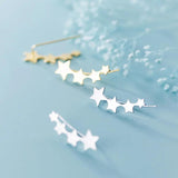 TrustDavis 925 Silver Stars Stud Earrings for Women