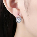 925 Silver Zircon Drop Earring Wedding Jewelry