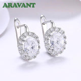 925 Silver Zircon Drop Earring Wedding Jewelry