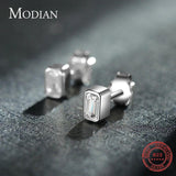 925 Silver Emerald Cut Zirconia Stud Earrings Wedding Jewelry