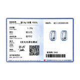 925 Silver Emerald Cut Zirconia Stud Earrings Wedding Jewelry