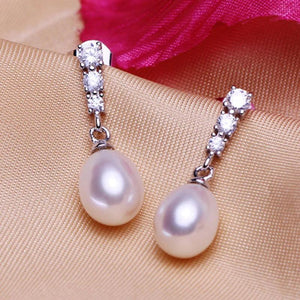 Freshwater Pearl Stud Earrings 925 Sterling Silver Wedding
