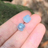 Aquamarine Stud Earrings 925 Sterling Silver Vintage Femme Gift