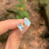 Aquamarine Stud Earrings 925 Sterling Silver Vintage Femme Gift