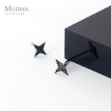 925 Silver Darts Stud Earrings CZ Star Ear Studs Fine Jewelry