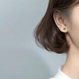 925 Silver Darts Stud Earrings CZ Star Ear Studs Fine Jewelry