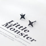 925 Silver Darts Stud Earrings CZ Star Ear Studs Fine Jewelry