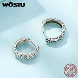 925 Sterling Silver Vintage Pattern Earrings Ear Hoop for Women