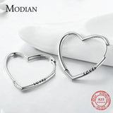 925 Sterling Silver Heart Love Hoop Earrings for Women