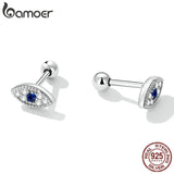 925 Silver Devil Eye Stud Earrings Gem Ear Studs VSE165