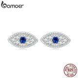 925 Silver Devil Eye Stud Earrings Gem Ear Studs VSE165