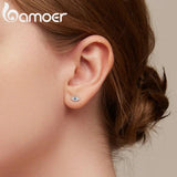 925 Silver Devil Eye Stud Earrings Gem Ear Studs VSE165